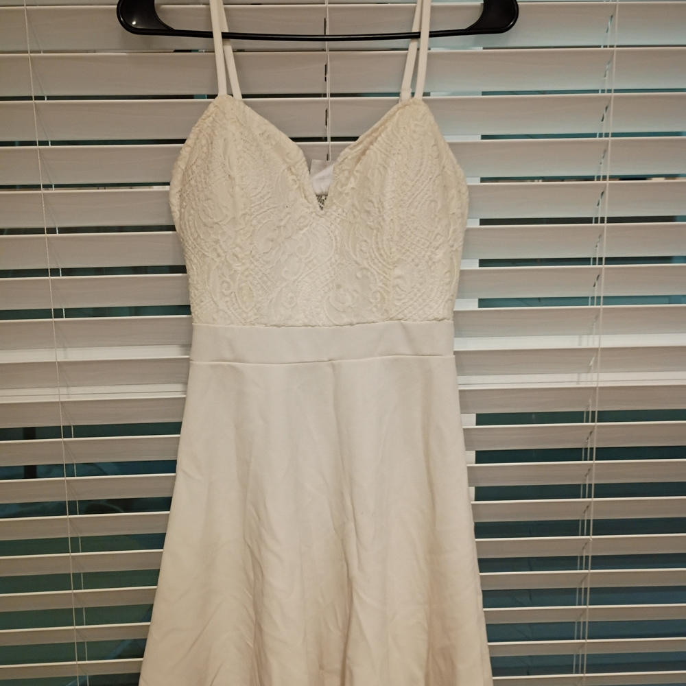 No Boundaries Strapless Cream Dress